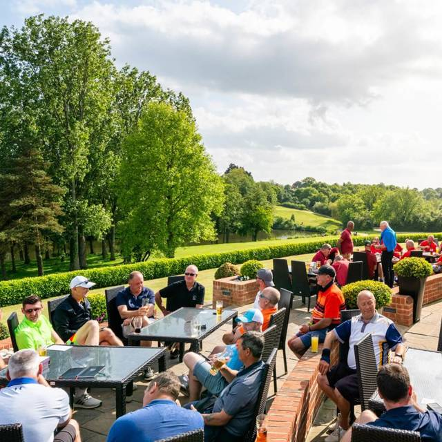 Golfers on the Sports Bar Terrace