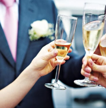 Wedding champagne celebration