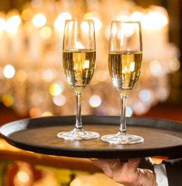 Gala Ball champagne setting